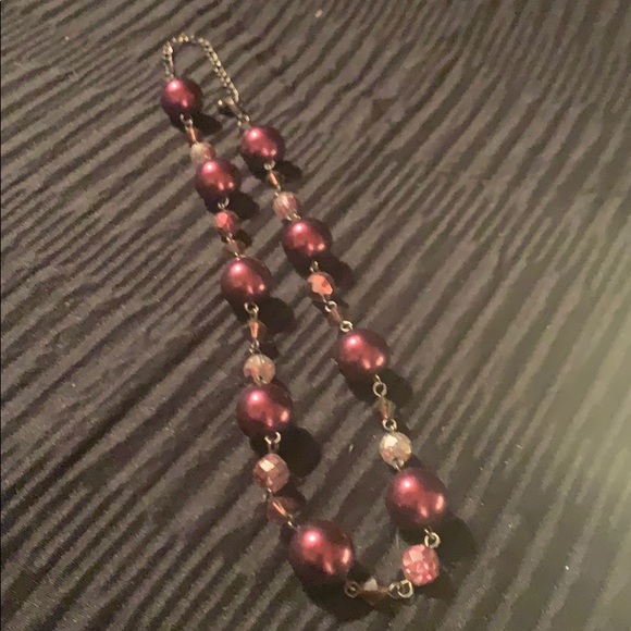 Purple Beaded Necklace - Picture 1 of 3